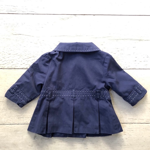 Skirted Navy Jacket with White Stitching Details - Picture 5 of 5